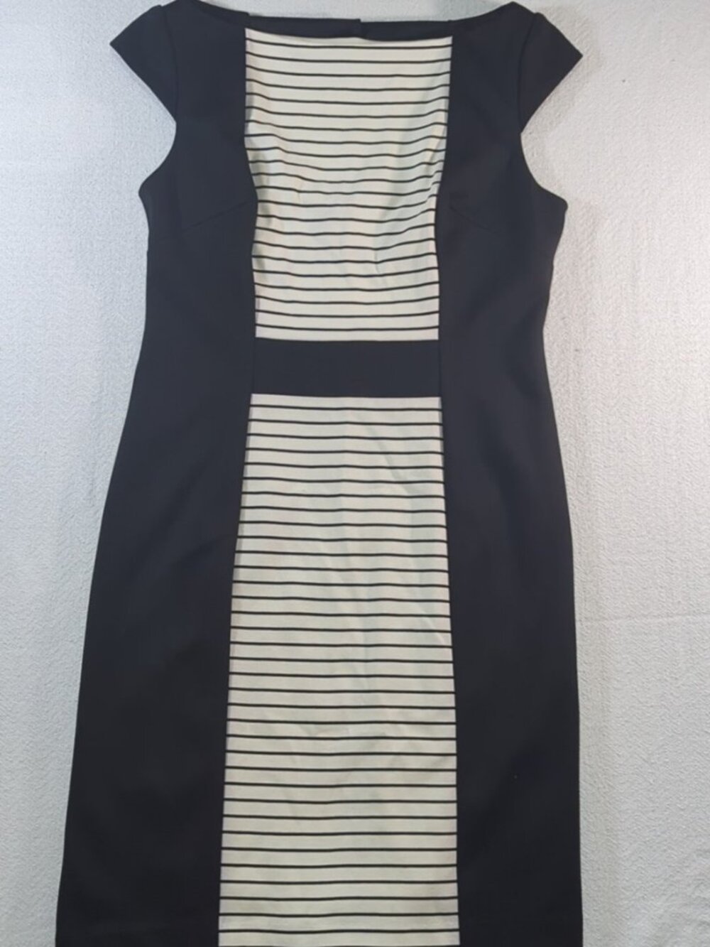 Vince Camuto Striped Colorblock Cap Sleeve Sheath Work Midi Dress - Size 8